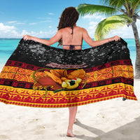 PNG Hamamas Krismas Sarong Papua New Guinea Bird Of Paradise Merry Christmas Black Style - Wonder Print Shop