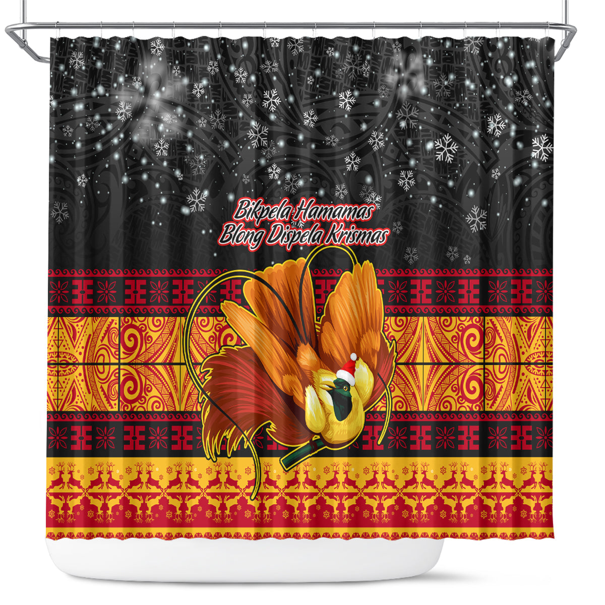 png-hamamas-krismas-shower-curtain-papua-new-guinea-bird-of-paradise-merry-christmas-black-style