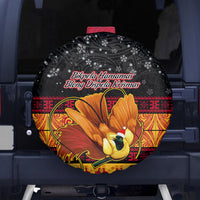 PNG Hamamas Krismas Spare Tire Cover Papua New Guinea Bird Of Paradise Merry Christmas Black Style - Wonder Print Shop