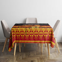 PNG Hamamas Krismas Tablecloth Papua New Guinea Bird Of Paradise Merry Christmas Black Style - Wonder Print Shop