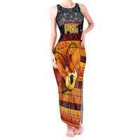 PNG Hamamas Krismas Tank Maxi Dress Papua New Guinea Bird Of Paradise Merry Christmas Black Style - Wonder Print Shop
