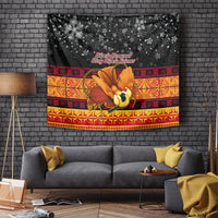 PNG Hamamas Krismas Tapestry Papua New Guinea Bird Of Paradise Merry Christmas Black Style - Wonder Print Shop