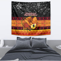 PNG Hamamas Krismas Tapestry Papua New Guinea Bird Of Paradise Merry Christmas Black Style - Wonder Print Shop