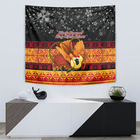 PNG Hamamas Krismas Tapestry Papua New Guinea Bird Of Paradise Merry Christmas Black Style - Wonder Print Shop