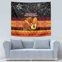 PNG Hamamas Krismas Tapestry Papua New Guinea Bird Of Paradise Merry Christmas Black Style - Wonder Print Shop