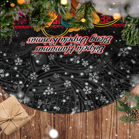 PNG Hamamas Krismas Tree Skirt Papua New Guinea Bird Of Paradise Merry Christmas Black Style - Wonder Print Shop