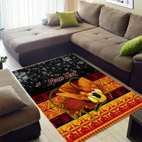 Personalised PNG Hamamas Krismas Area Rug Papua New Guinea Bird Of Paradise Merry Christmas Black Style LT9 - Wonder Print Shop