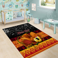 Personalised PNG Hamamas Krismas Area Rug Papua New Guinea Bird Of Paradise Merry Christmas Black Style LT9 - Wonder Print Shop