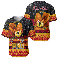Personalised PNG Hamamas Krismas Baseball Jersey Papua New Guinea Bird Of Paradise Merry Christmas Black Style LT9 - Wonder Print Shop