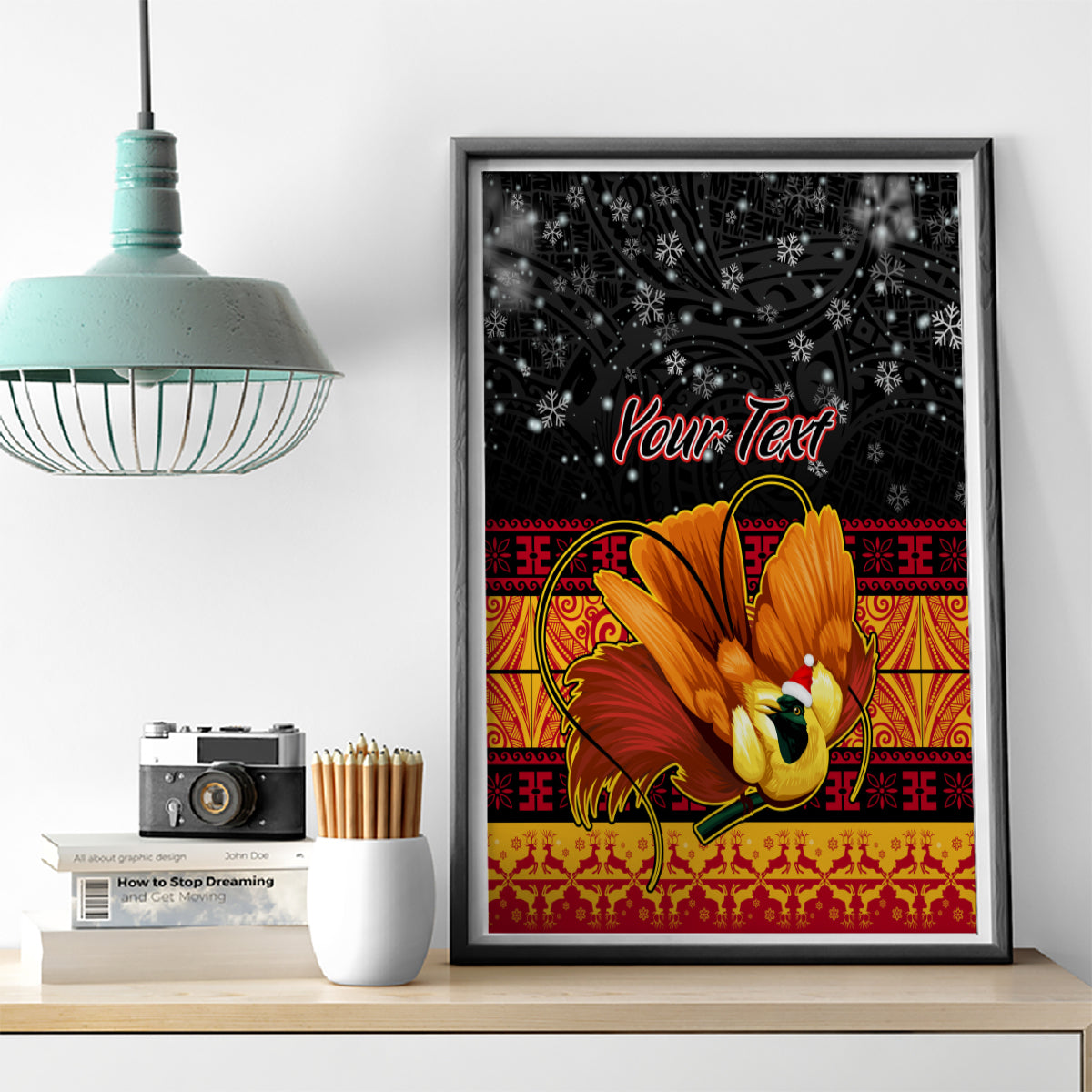 Personalised PNG Hamamas Krismas Canvas Wall Art Papua New Guinea Bird Of Paradise Merry Christmas Black Style LT9 - Wonder Print Shop