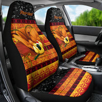 Personalised PNG Hamamas Krismas Car Seat Cover Papua New Guinea Bird Of Paradise Merry Christmas Black Style LT9 - Wonder Print Shop