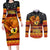 Personalised PNG Hamamas Krismas Couples Matching Long Sleeve Bodycon Dress and Long Sleeve Button Shirt Papua New Guinea Bird Of Paradise Merry Christmas Black Style LT9 - Wonder Print Shop