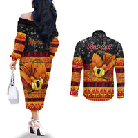 personalised-png-hamamas-krismas-couples-matching-off-the-shoulder-long-sleeve-dress-and-long-sleeve-button-shirt-papua-new-guinea-bird-of-paradise-merry-christmas-black-style