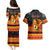 Personalised PNG Hamamas Krismas Couples Matching Puletasi Dress and Hawaiian Shirt Papua New Guinea Bird Of Paradise Merry Christmas Black Style LT9 - Wonder Print Shop