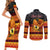 Personalised PNG Hamamas Krismas Couples Matching Short Sleeve Bodycon Dress and Long Sleeve Button Shirt Papua New Guinea Bird Of Paradise Merry Christmas Black Style LT9 - Wonder Print Shop