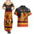 Personalised PNG Hamamas Krismas Couples Matching Summer Maxi Dress and Hawaiian Shirt Papua New Guinea Bird Of Paradise Merry Christmas Black Style LT9 - Wonder Print Shop