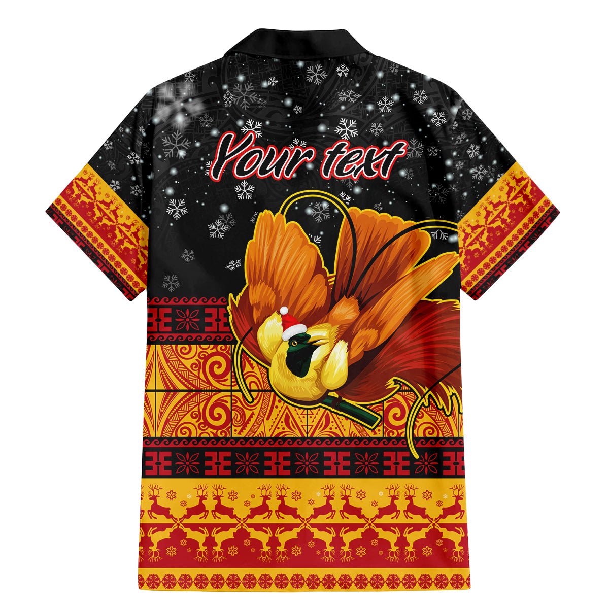 Personalised PNG Hamamas Krismas Family Matching Mermaid Dress and Hawaiian Shirt Papua New Guinea Bird Of Paradise Merry Christmas Black Style LT9 - Wonder Print Shop
