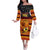 Personalised PNG Hamamas Krismas Family Matching Off Shoulder Long Sleeve Dress and Hawaiian Shirt Papua New Guinea Bird Of Paradise Merry Christmas Black Style - Wonder Print Shop