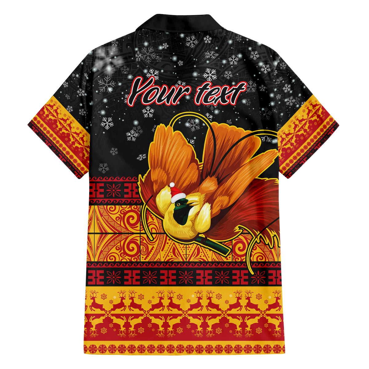 Personalised PNG Hamamas Krismas Family Matching Off Shoulder Maxi Dress and Hawaiian Shirt Papua New Guinea Bird Of Paradise Merry Christmas Black Style LT9 - Wonder Print Shop