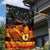 Personalised PNG Hamamas Krismas Garden Flag Papua New Guinea Bird Of Paradise Merry Christmas Black Style - Wonder Print Shop