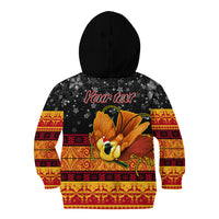 Personalised PNG Hamamas Krismas Kid Hoodie Papua New Guinea Bird Of Paradise Merry Christmas Black Style - Wonder Print Shop