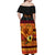 Personalised PNG Hamamas Krismas Off Shoulder Maxi Dress Papua New Guinea Bird Of Paradise Merry Christmas Black Style - Wonder Print Shop