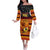 Personalised PNG Hamamas Krismas Off The Shoulder Long Sleeve Dress Papua New Guinea Bird Of Paradise Merry Christmas Black Style - Wonder Print Shop