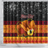 personalised-png-hamamas-krismas-shower-curtain-papua-new-guinea-bird-of-paradise-merry-christmas-black-style