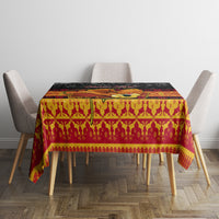 Personalised PNG Hamamas Krismas Tablecloth Papua New Guinea Bird Of Paradise Merry Christmas Black Style - Wonder Print Shop