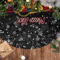 Personalised PNG Hamamas Krismas Tree Skirt Papua New Guinea Bird Of Paradise Merry Christmas Black Style - Wonder Print Shop