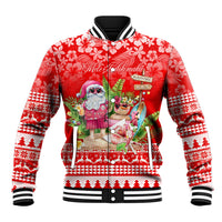 Personalised Hawaii Mele Kalikimaka Baseball Jacket Santa Beach Merry Christmas LT9 - Wonder Print Shop