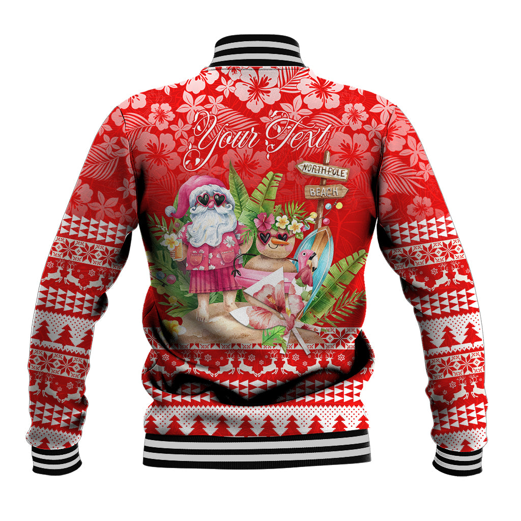 Personalised Hawaii Mele Kalikimaka Baseball Jacket Santa Beach Merry Christmas LT9 - Wonder Print Shop