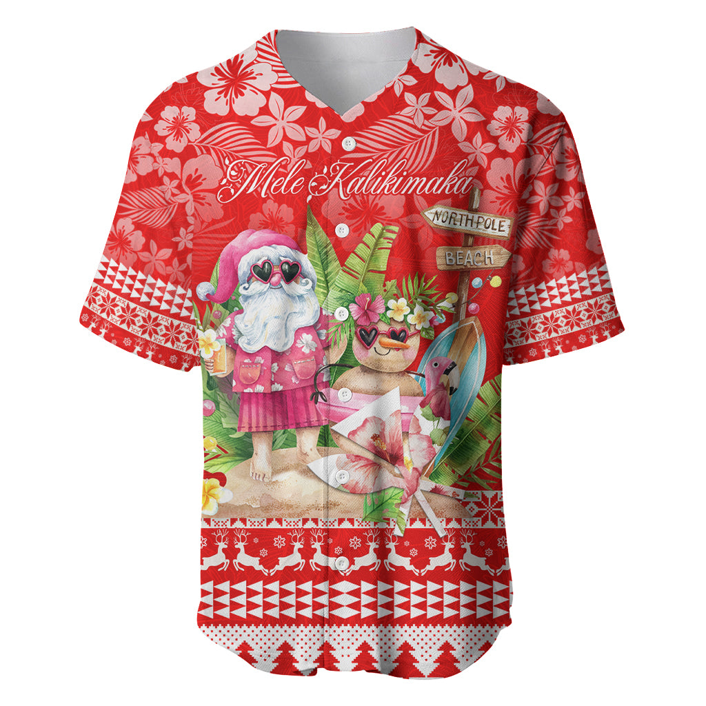 Personalised Hawaii Mele Kalikimaka Baseball Jersey Santa Beach Merry Christmas LT9 - Wonder Print Shop