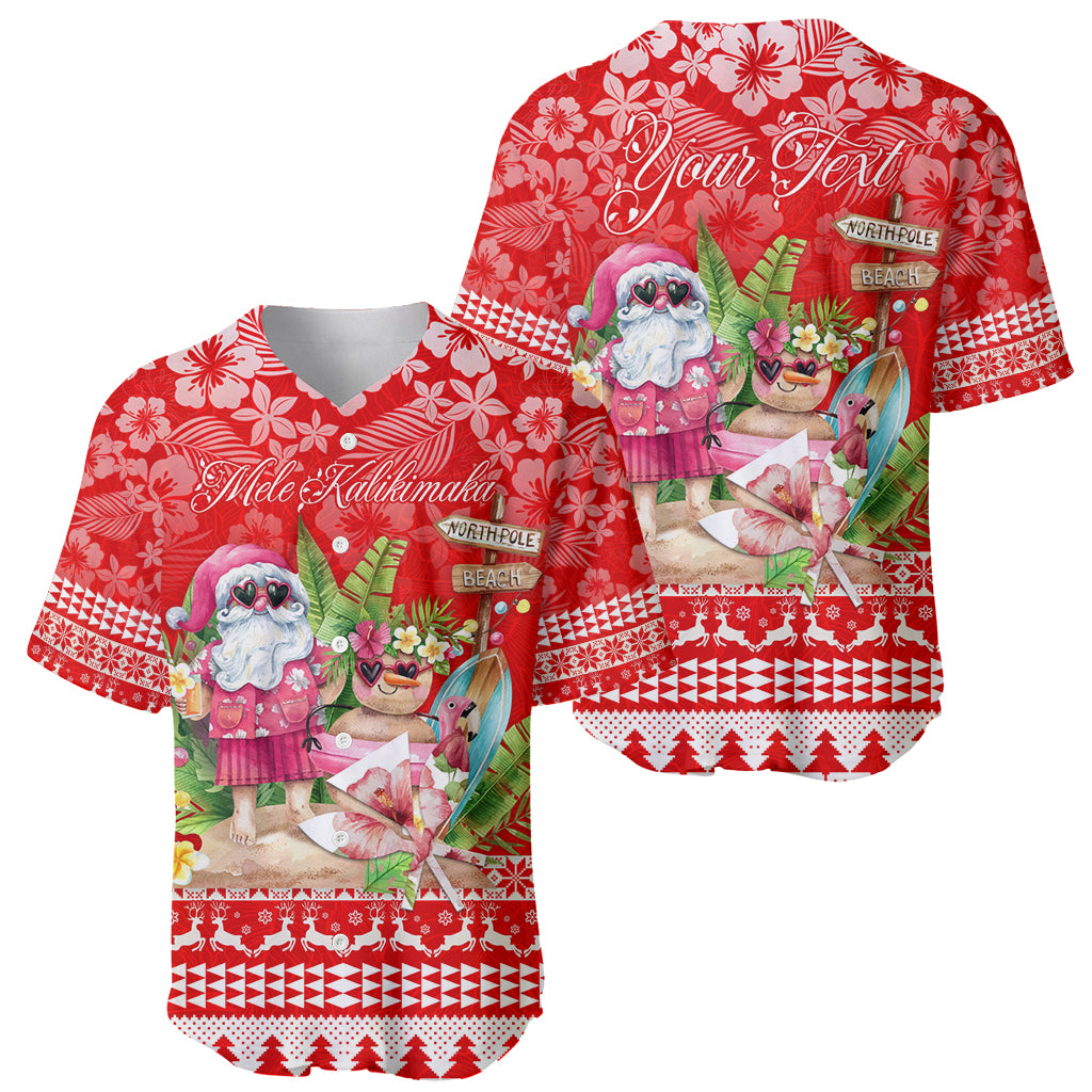 Personalised Hawaii Mele Kalikimaka Baseball Jersey Santa Beach Merry Christmas LT9 - Wonder Print Shop