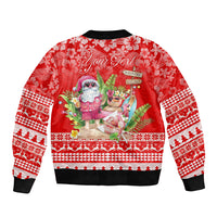 Personalised Hawaii Mele Kalikimaka Bomber Jacket Santa Beach Merry Christmas LT9 - Wonder Print Shop