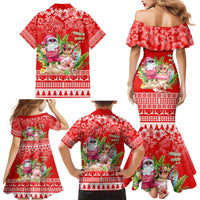 Personalised Hawaii Mele Kalikimaka Family Matching Mermaid Dress and Hawaiian Shirt Santa Beach Merry Christmas LT9 - Wonder Print Shop