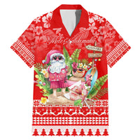 Personalised Hawaii Mele Kalikimaka Family Matching Mermaid Dress and Hawaiian Shirt Santa Beach Merry Christmas LT9 - Wonder Print Shop