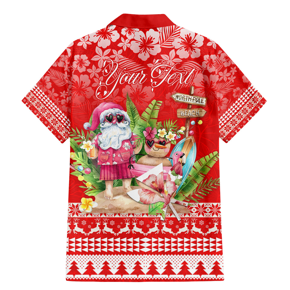 Personalised Hawaii Mele Kalikimaka Family Matching Mermaid Dress and Hawaiian Shirt Santa Beach Merry Christmas LT9 - Wonder Print Shop