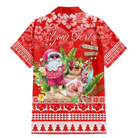 Personalised Hawaii Mele Kalikimaka Family Matching Mermaid Dress and Hawaiian Shirt Santa Beach Merry Christmas LT9 - Wonder Print Shop