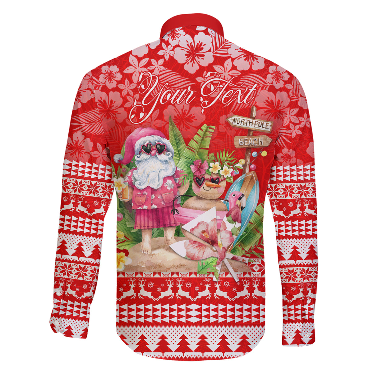 Personalised Hawaii Mele Kalikimaka Family Matching Short Sleeve Bodycon Dress and Hawaiian Shirt Santa Beach Merry Christmas - Wonder Print Shop