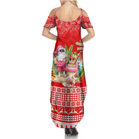 Personalised Hawaii Mele Kalikimaka Family Matching Summer Maxi Dress and Hawaiian Shirt Santa Beach Merry Christmas - Wonder Print Shop