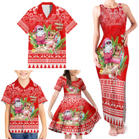 Personalised Hawaii Mele Kalikimaka Family Matching Tank Maxi Dress and Hawaiian Shirt Santa Beach Merry Christmas - Wonder Print Shop