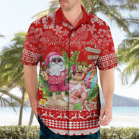 Personalised Hawaii Mele Kalikimaka Hawaiian Shirt Santa Beach Merry Christmas - Wonder Print Shop