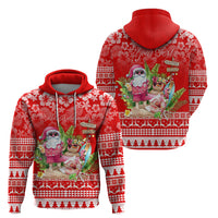 Personalised Hawaii Mele Kalikimaka Hoodie Santa Beach Merry Christmas - Wonder Print Shop