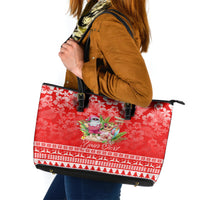 Personalised Hawaii Mele Kalikimaka Leather Tote Bag Santa Beach Merry Christmas - Wonder Print Shop