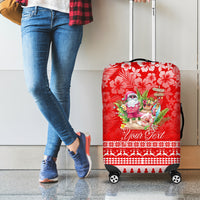 Personalised Hawaii Mele Kalikimaka Luggage Cover Santa Beach Merry Christmas - Wonder Print Shop