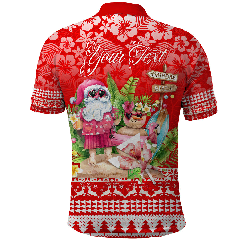 Personalised Hawaii Mele Kalikimaka Polo Shirt Santa Beach Merry Christmas - Wonder Print Shop