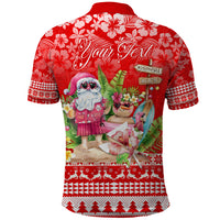 Personalised Hawaii Mele Kalikimaka Polo Shirt Santa Beach Merry Christmas - Wonder Print Shop