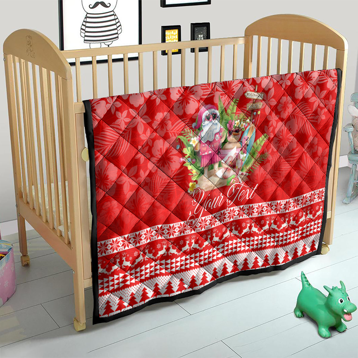 Personalised Hawaii Mele Kalikimaka Quilt Santa Beach Merry Christmas - Wonder Print Shop