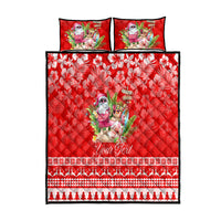 Personalised Hawaii Mele Kalikimaka Quilt Bed Set Santa Beach Merry Christmas - Wonder Print Shop